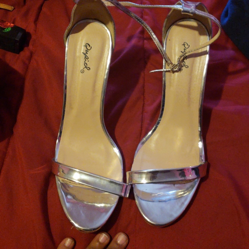 Strappy high heels